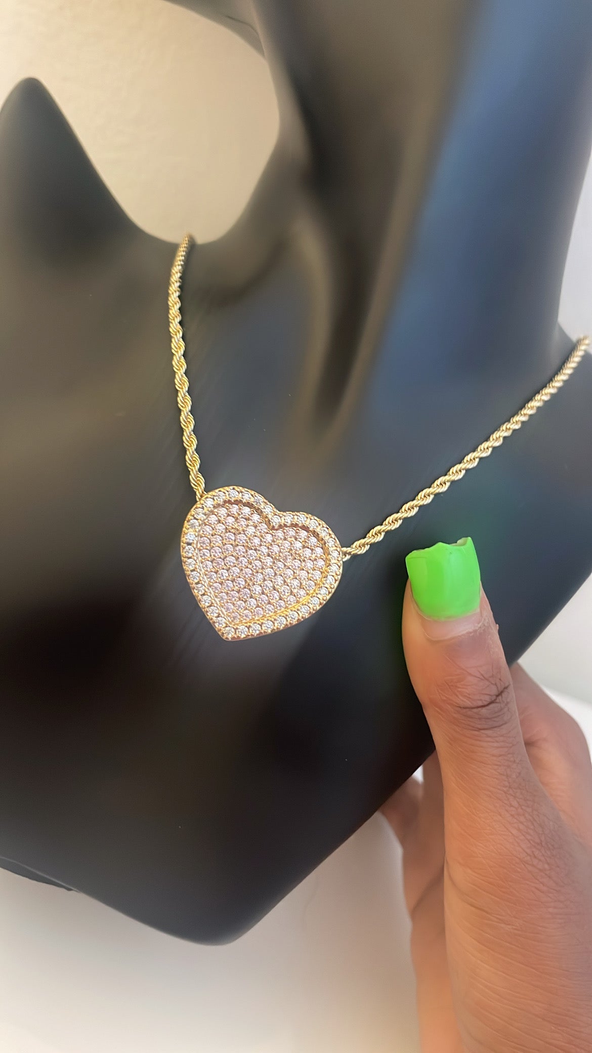 Rope Chain With Heart Pendant
