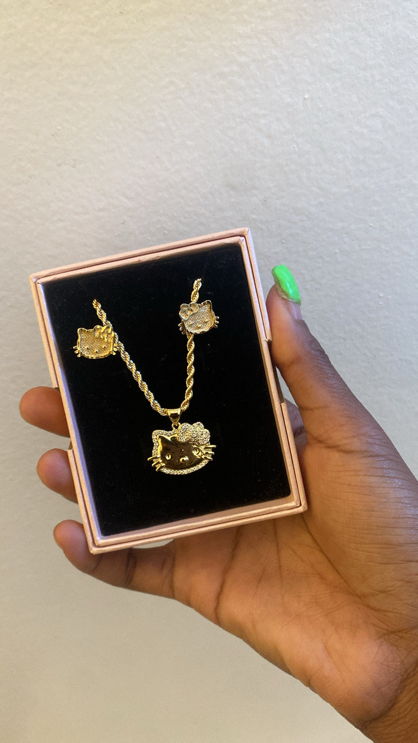 HK Chain + Hk Stud Earrings